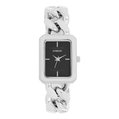 Afbeelding van OOZOO Timepieces zilverkleurige horloge met schakelarmband C11271