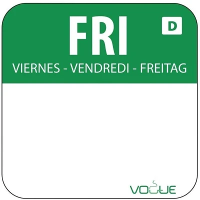 Afbeelding van Oplosbare Voedseletiketten Kleurcode Vrijdag Vogue U781
