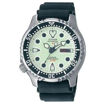 Afbeelding van Citizen Promaster Diver 200 m automatisch NY0040 09W polshorloge voor heren, Beige/Zwart, armband, armband