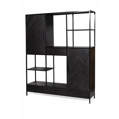 Afbeelding van Livingfurn Kabinetkast York 160cm Mangohout / Gecoat Staal