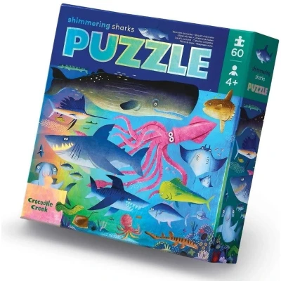 Afbeelding van Crocodile creek holografische puzzel haaien 60st