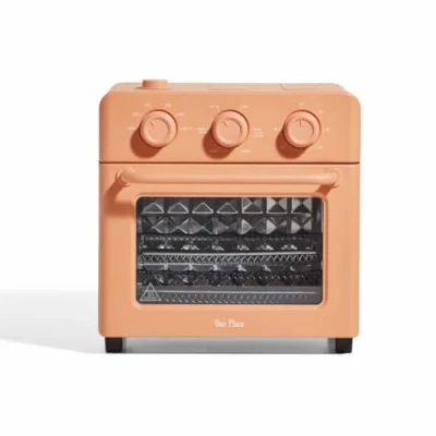 Afbeelding van Our Place Wonder Oven 6 in 1 luchtfriteuse en broodrooster met stoominfusie, compact, geschikt voor werkblad, snel opwarmen, multifunctioneel, frituren, grillen, bakken