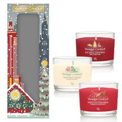 Afbeelding van Yankee Candle Geschenkset, 3 geurende votiefkaarsen, perfect kerstcadeau voor vrouwen