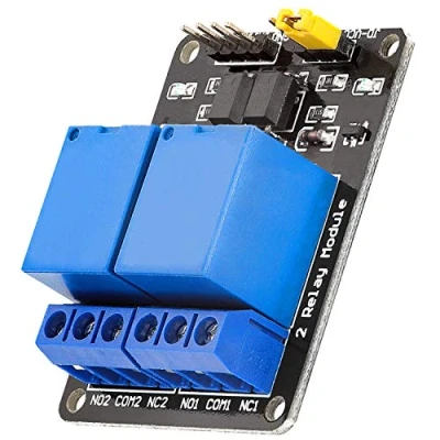 Afbeelding van AZDelivery 2 Relay Module 5V met Optocoupler Low Level Trigger compatibel Arduino Inclusief E Book! 1