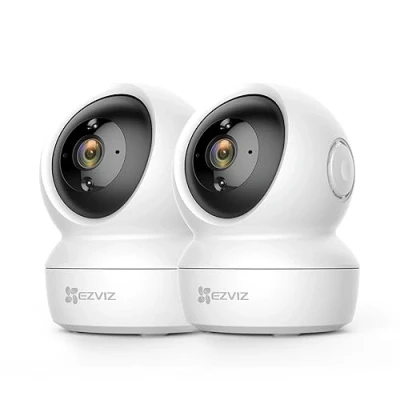 Afbeelding van EZVIZ C6N 2PK Bewakingscamera, wifi, voor binnen, 1080p, 360 camera, 2,4 GHz, intelligent nachtzicht met Smart IR, bewegingsdetectie, automatische audio, bidirectioneel baby/dieren