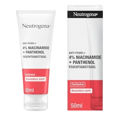 Afbeelding van Neutrogena Anti puistjes + vochtinbrengende gel 4% niacinamide panthenol (50 ml) geurvrij voor een zachte verzorging van onzuivere huid