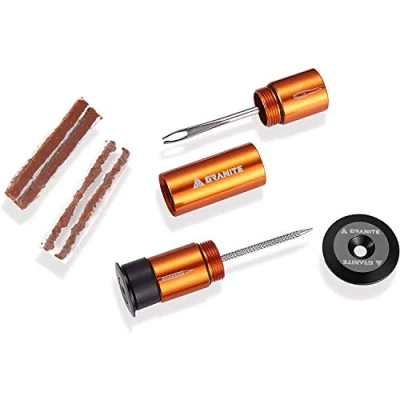 Afbeelding van Granite Stash Oranje Bandenplugset opgeborgen in het stuur Tubeless Repair Kit Mountainbike MTB banden reparatieset Tyre Sealant Puncture plugger Bicycle Tire Gravel