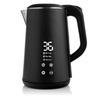 Afbeelding van Lehmann LHOEK 1516 Elektrische waterkoker met temperatuurregeling, 1,6 liter, roestvrijstalen temperatuurbehoudfunctie, snel opwarmen, display