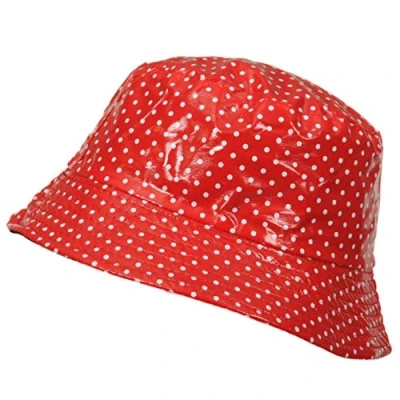Afbeelding van TOUTACOO, Regenhoed, Rain Bob, Vinyl regenjas, 02 Rood met stippen, M