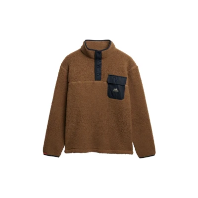 Afbeelding van Superdry Fuji fleecetrui met halve drukknoopsluiting Heren Truien