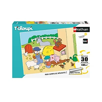 Image de Puzzle enfant 30 pièces Nathan T&#039;Choupi à la ferme