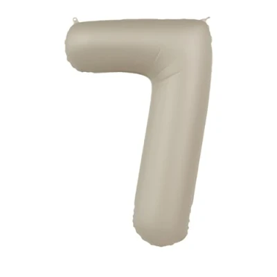 Afbeelding van Folat Folieballon Cijfer 7 Creamy Latte 86 cm