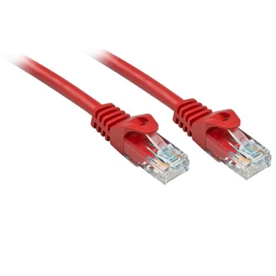 Image de Lindy Basic Cordon de raccordement RJ 45 (M) pour 7.5 m UTP CAT 6 moulé sans crochet rouge