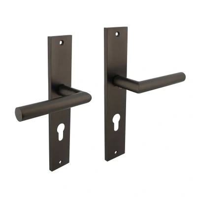 Afbeelding van Intersteel Deurkruk Bastian op schild 245x45 mm profielcilindergat 72 antracietgrijs