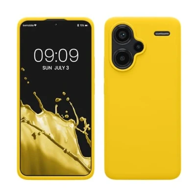 Afbeelding van kwmobile telefoonhoesje geschikt voor Xiaomi Redmi Note 13 Pro+ 5G / Pro Plus Hoesje met siliconen coating Smartphone case in stralend geel