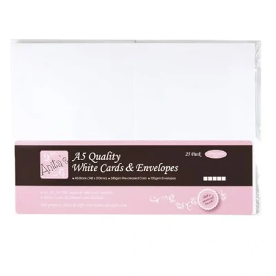 Afbeelding van Anita&#039;s A5 Cards &amp; Envelopes White (25pk) (ANT 1514020)