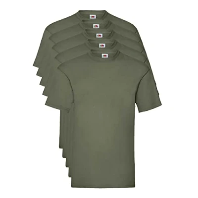 Afbeelding van Fruit of the Loom Valueweight T shirt voor heren, pakket met 5 stuks