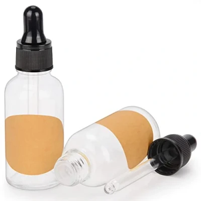 Afbeelding van stonylab 2 stuks Glazen druppelflesje, Lege Fles met Druppelaar, Binnenste Plug en Label voor Etherische Oliën Aromatherapie Geuren (30 ml, Transparant)