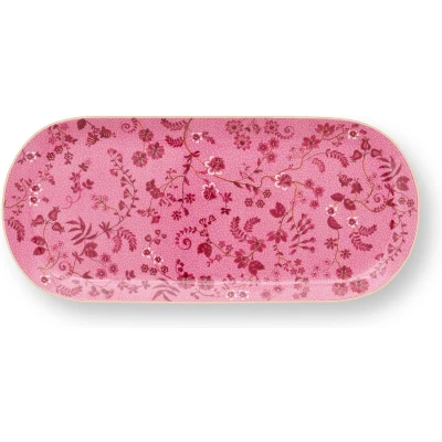 Afbeelding van Pip Studio Jolie Pink Serveerschaal of Cakeschaal 33.3x15.5cm Porselein Roze Schaal Bloemen