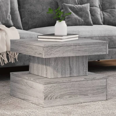 Afbeelding van Salontafel met LED verlichting 50x50x40 cm grijs sonoma eiken
