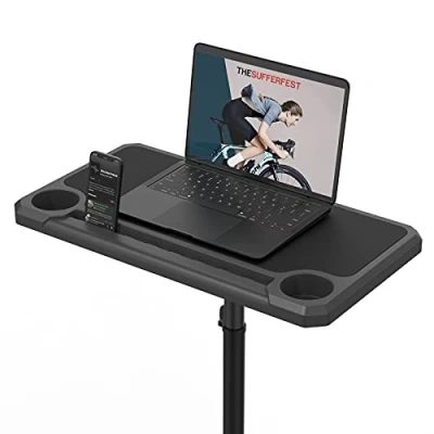Afbeelding van KOM Cycling Indoor Bike Desktop Stand Perfect voor Zwift, Trainer Road en Wahoo Suf Display Draagbaar Fietsstatief, Stealth Black