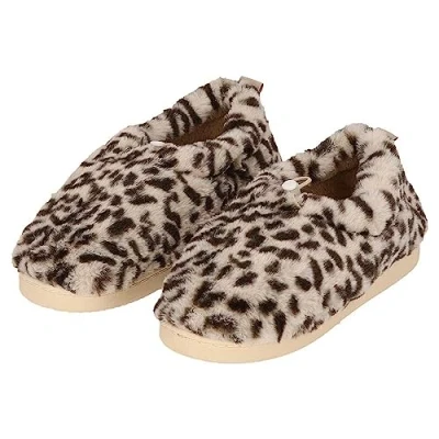Afbeelding van Apollo Sloffen dames Beige Mules Dierenprint maat 37/38 Pantoffels 37