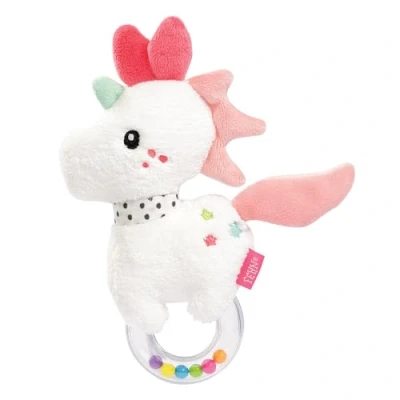 Image de Fehn 057133 Anneau de hochet licorne pour hochets, grincements, sensation jeu avec des animaux en tissu doux Un fidèle compagnon les bébés et tout petits à partir 0 mois