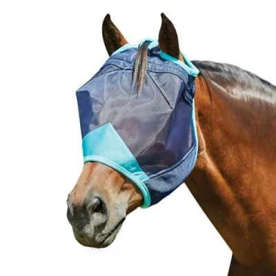 Afbeelding van Weatherbeeta Vliegenmasker Comfitec Deluxe Fine Mesh Navy/Turquoise Full