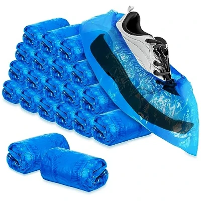 Afbeelding van com four® 200 x hoogwaardige wegwerpoverschoenen, 5 g per overschoenen, kunststof, waterdicht, Eén maat