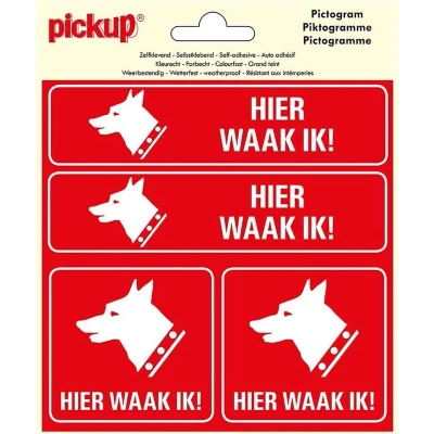 Afbeelding van Pickup Pictogram Vinyl 15x15cm 4 Op 1 Hier Waak Ik !