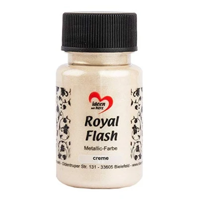 Afbeelding van Royal Flash Metallic acrylverf met de fijnste glitterdeeltjes, 50 ml, crèmekleurig