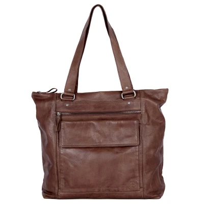 Afbeelding van Leather Shopper Amina Dark brown