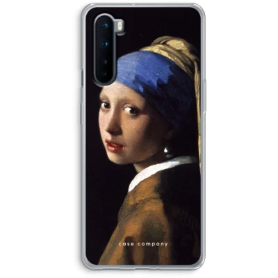 Afbeelding van Case Company® hoesje geschikt voor OnePlus Nord The Pearl Earring Soft Cover Telefoonhoesje Bescherming aan alle Kanten en Schermrand
