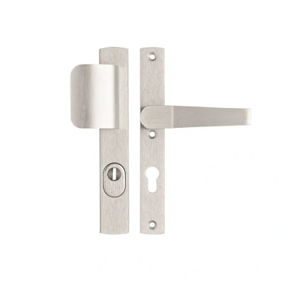 Afbeelding van AXA Premium smalschildbeslag D duwer/kruk (Arrow) met kerntrekbeveiliging PC72 F1 LS SKG***