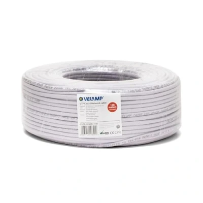 Afbeelding van Ethernet netwerkkabel, CAT5E, AWG24, CCA, UTP, RJ45, installatiekabel, grijs (100 meter), voor thuis en op kantoor
