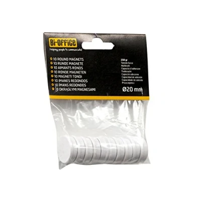 Afbeelding van Bi Office 10 magneten, rond, 25 mm, wit