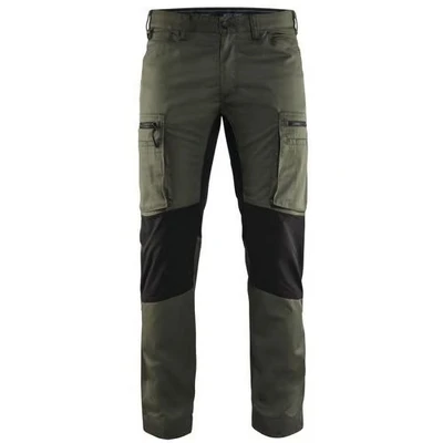 Image de Pantalon services stretch vert armée/noir