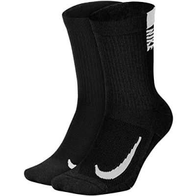 Image de Nike Unisex Chaussettes U Nk Mltplier Crw 2Pr 144, Black/White, SX7557 010, S