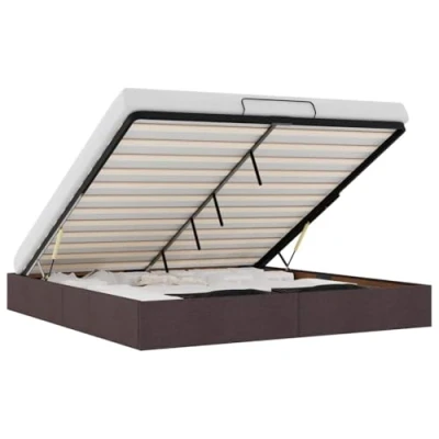 Afbeelding van vidaXL Bedframe zonder matras 160x200 cm stof donkerbruin