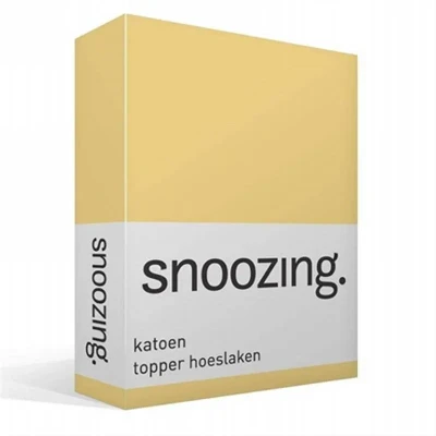 Afbeelding van Snoozing Katoen Topper Hoeslaken Tweepersoons 140x220 cm Geel