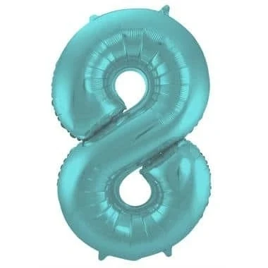Image de Feuille de ballon Figure 8 Matt Aqua Metallic 86cm