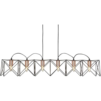 Afbeelding van Searchlight Anthea Hanglamp 110 X 19 145 Cm Zwart En Koper