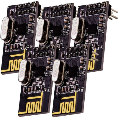 Afbeelding van AZDelivery 5 x NRF24L01 met 2,4 GHz Draadloze Module compatibel Arduino, ESP8266 en Raspberry Pi Inclusief E Book!