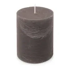 Afbeelding van Spaas Rustieke stompkaars, 70/70 mm, 25 uur, donkerbruin