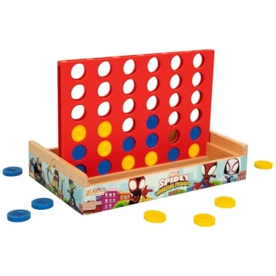 Afbeelding van WOOMAX 48752 Spidey en zijn superteam Streep 4 spel voor kinderen, bordspellen educatief speelgoed van hout, cadeaus kinderen