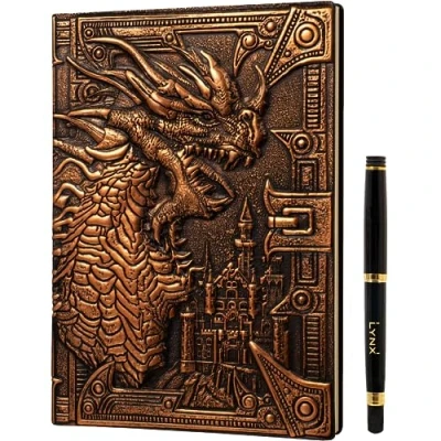Afbeelding van 3D Faux Leather Notebook Bronze Dragon