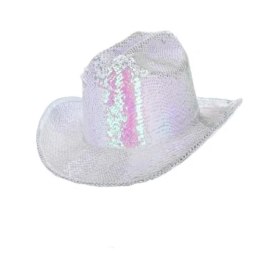 Afbeelding van Smiffy&#039;s Cowboy &amp; Cowgirl Kostuum Parelmoer Pailletten Hoed Wit / Beige Carnavalskleding Verkleedkleding