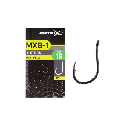 Image de Hameçons avec ardillon Matrix MXB 1 Barbed Eyed Black Nickel (10pcs) taille 18 coup
