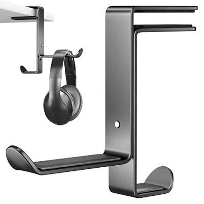 Afbeelding van Newaner gaming hoofdtelefoonhouder voor kantoor, multifunctionele met kabelorganizer, verstelbare alle bluetooth headsets, hoofdtelefoon
