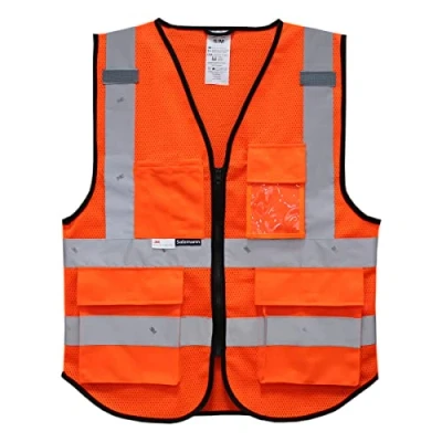 Afbeelding van Salzmann 3M Veiligheidsvest van luchtdoorlatend mesh weefsel, reflecterend vest met hoge zichtbaarheid meerdere zakken, gemaakt materiaal